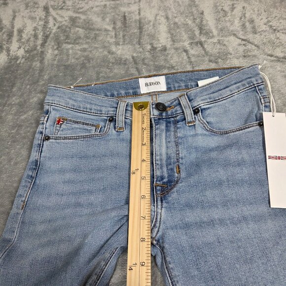 Hudson Jeans Womens 24 Blue Love Crop Bootcut Raw Hem Stretch Preppy Denim NEW - Picture 9 of 10
